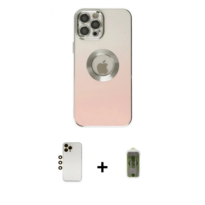 MARSİLYAN™- iPhone 12 Pro Max Kılıf Kutup Yansıma Özel Seri - Siyah Joko Magic 5D Hayalet Cam + Shine Kamera Lens - GD