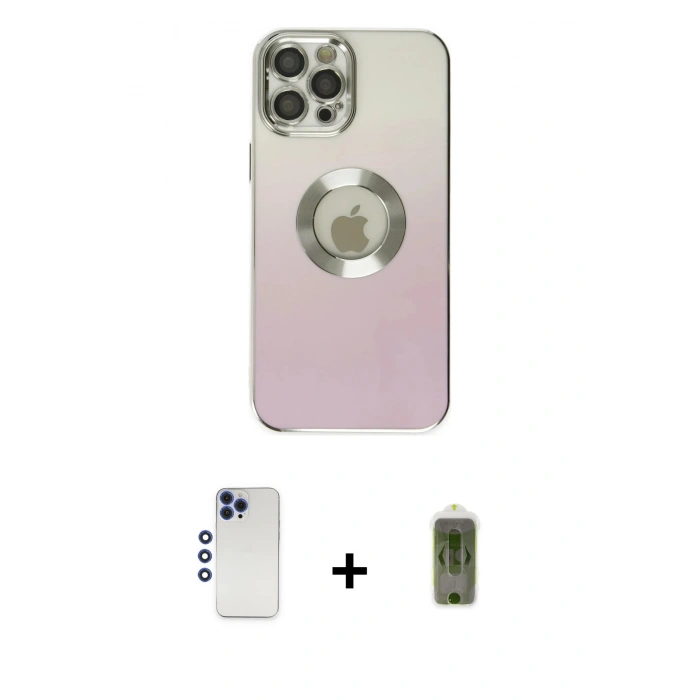 MARSİLYAN™- iPhone 12 Pro Max Kılıf Kutup Yansıma Özel Seri - Siyah Joko Magic 5D Hayalet Cam + Shine Kamera Lens - LT