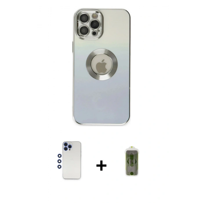 MARSİLYAN™- iPhone 12 Pro Max Kılıf Kutup Yansıma Özel Seri - Siyah Joko Magic 5D Hayalet Cam + Shine Kamera Lens - LT