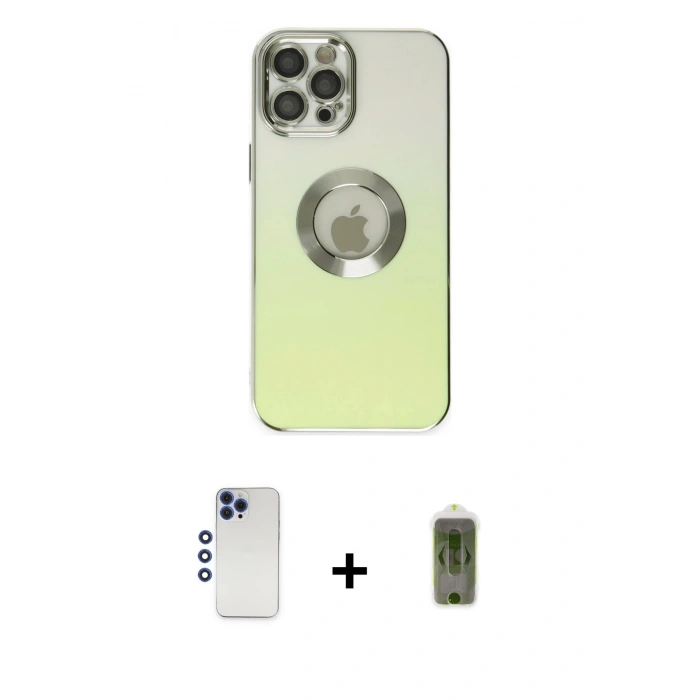MARSİLYAN™- iPhone 12 Pro Max Kılıf Kutup Yansıma Özel Seri - Siyah Joko Magic 5D Hayalet Cam + Shine Kamera Lens - LT