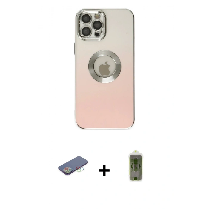 MARSİLYAN™- iPhone 12 Pro Max Kılıf Kutup Yansıma Özel Seri - Siyah Joko Magic 5D Hayalet Cam + Renkli Kamera Lens Koruma Cam - MI