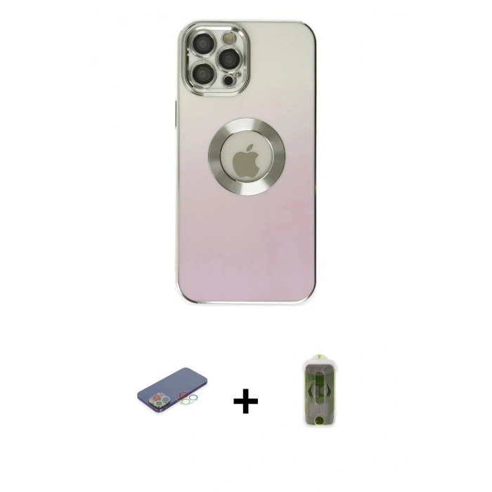 MARSİLYAN™- iPhone 12 Pro Max Kılıf Kutup Yansıma Özel Seri - Siyah Joko Magic 5D Hayalet Cam + Renkli Kamera Lens Koruma Cam - MI
