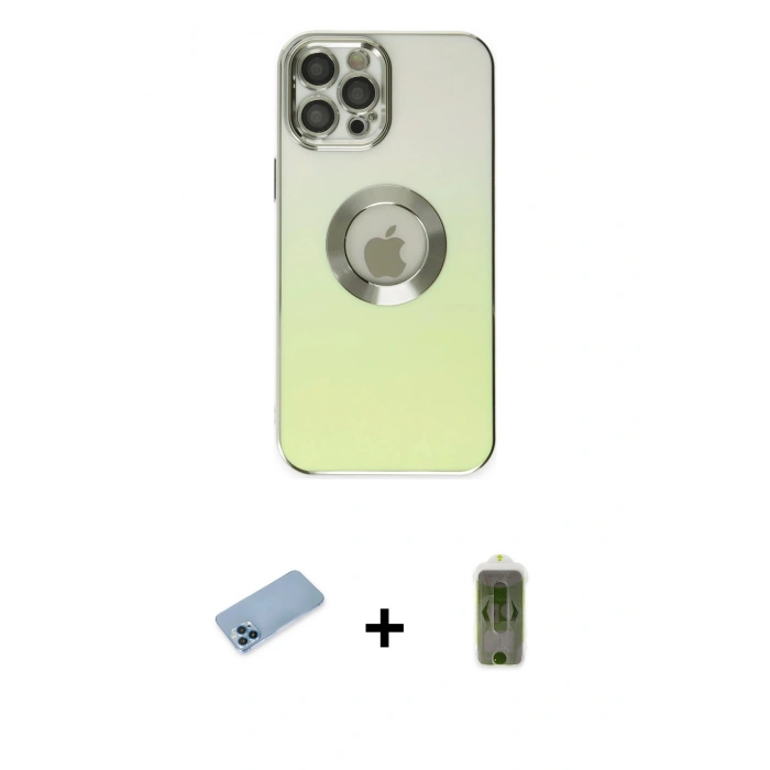 MARSİLYAN™- iPhone 12 Pro Max Kılıf Kutup Yansıma Özel Seri - Siyah Joko Magic 5D Hayalet Cam + Shine Kamera Lens Koruma Cam - MI