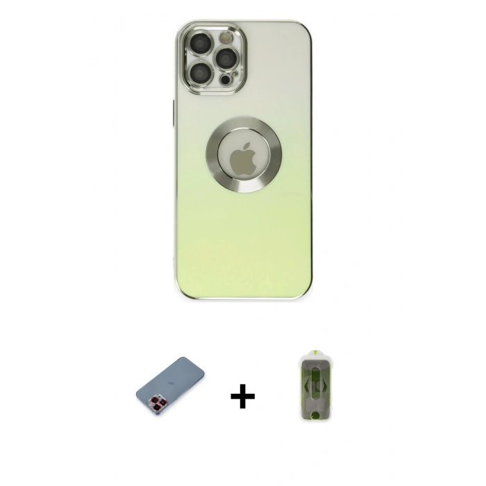 MARSİLYAN™- iPhone 12 Pro Max Kılıf Kutup Yansıma Özel Seri - Siyah Joko Magic 5D Hayalet Cam + Metal Kamera Lens Koruma Cam - KI