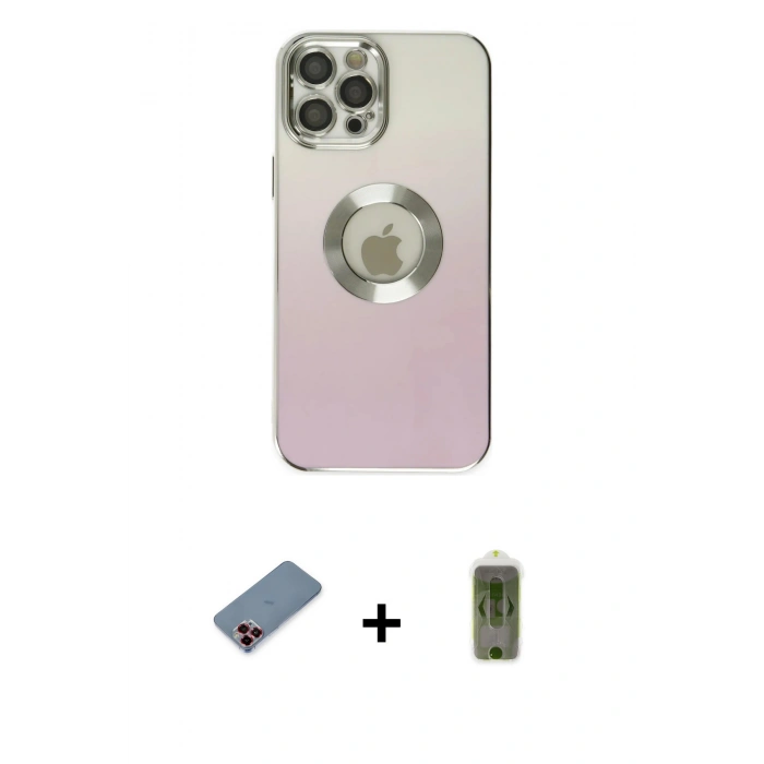 MARSİLYAN™- iPhone 12 Pro Max Kılıf Kutup Yansıma Özel Seri - Siyah Joko Magic 5D Hayalet Cam + Metal Kamera Lens Koruma Cam - KI