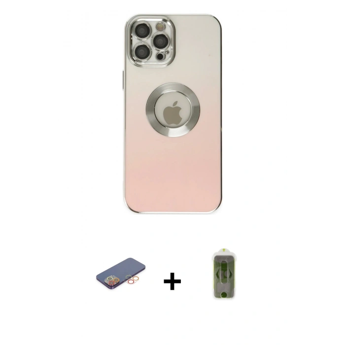 MARSİLYAN™- iPhone 12 Pro Max Kılıf Kutup Yansıma Özel Seri - Siyah Joko Magic 5D Hayalet Cam + Renkli Kamera Lens Koruma Cam - TU