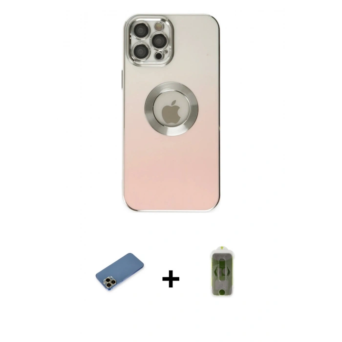 MARSİLYAN™- iPhone 12 Pro Max Kılıf Kutup Yansıma Özel Seri - Siyah Joko Magic 5D Hayalet Cam + Shine Kamera Lens Koruma Cam - GD