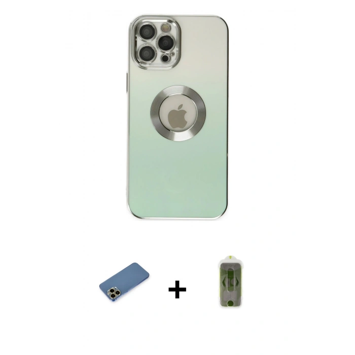 MARSİLYAN™- iPhone 12 Pro Max Kılıf Kutup Yansıma Özel Seri - Siyah Joko Magic 5D Hayalet Cam + Shine Kamera Lens Koruma Cam - GD