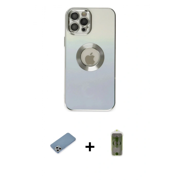 MARSİLYAN™- iPhone 12 Pro Max Kılıf Kutup Yansıma Özel Seri - Siyah Joko Magic 5D Hayalet Cam + Shine Kamera Lens Koruma Cam - GS