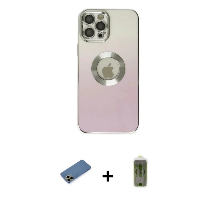 MARSİLYAN™- iPhone 12 Pro Max Kılıf Kutup Yansıma Özel Seri - Siyah Joko Magic 5D Hayalet Cam + Shine Kamera Lens Koruma Cam - GD