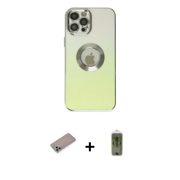 MARSİLYAN™- iPhone 12 Pro Max Kılıf Kutup Yansıma Özel Seri - Siyah Joko Magic 5D Hayalet Cam + Shine Kamera Lens Koruma Cam - SABE