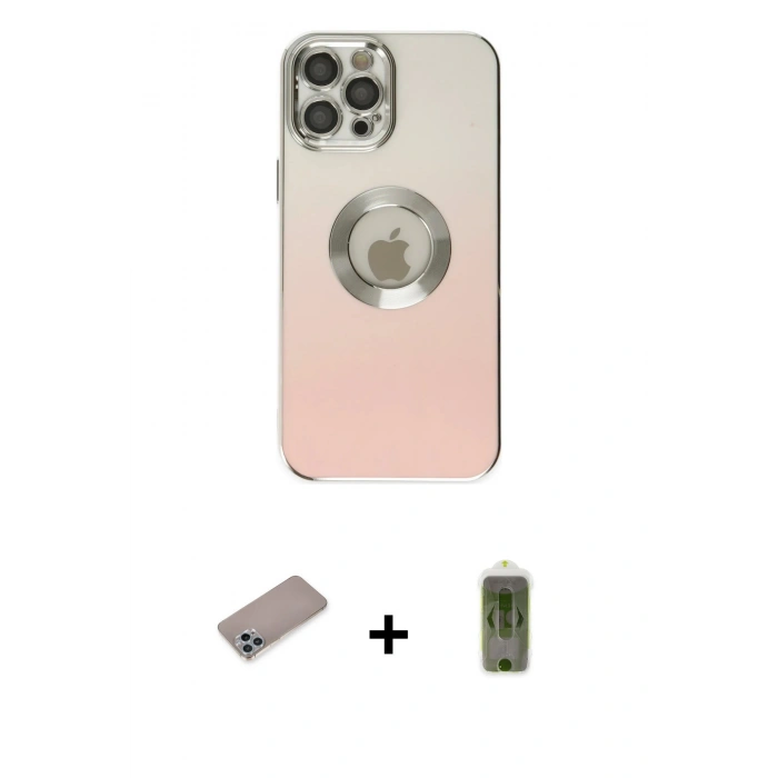 MARSİLYAN™- iPhone 12 Pro Max Kılıf Kutup Yansıma Özel Seri - Siyah Joko Magic 5D Hayalet Cam + Shine Kamera Lens Koruma Cam - SABE