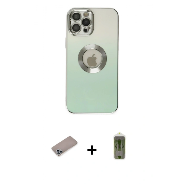 MARSİLYAN™- iPhone 12 Pro Max Kılıf Kutup Yansıma Özel Seri - Siyah Joko Magic 5D Hayalet Cam + Shine Kamera Lens Koruma Cam - SABE