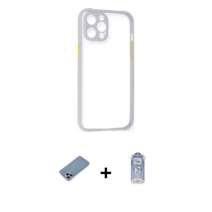 MARSİLYAN™- iPhone 12 Pro Max Kılıf Nova Asil Özel Seri - Siyah Joko Magic 5D Cam + Shine Kamera Lens Koruma Cam - GI