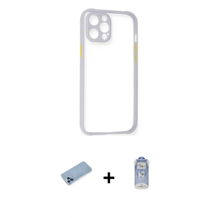 MARSİLYAN™- iPhone 12 Pro Max Kılıf Nova Asil Özel Seri - Siyah Joko Magic 5D Cam + Shine Kamera Lens Koruma Cam - MI