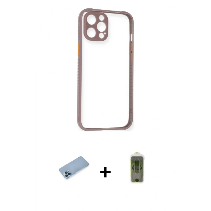 MARSİLYAN™- iPhone 12 Pro Max Kılıf Nova Asil Özel Seri - Siyah Joko Magic 5D Hayalet Cam + Shine Kamera Lens Koruma Cam - MI