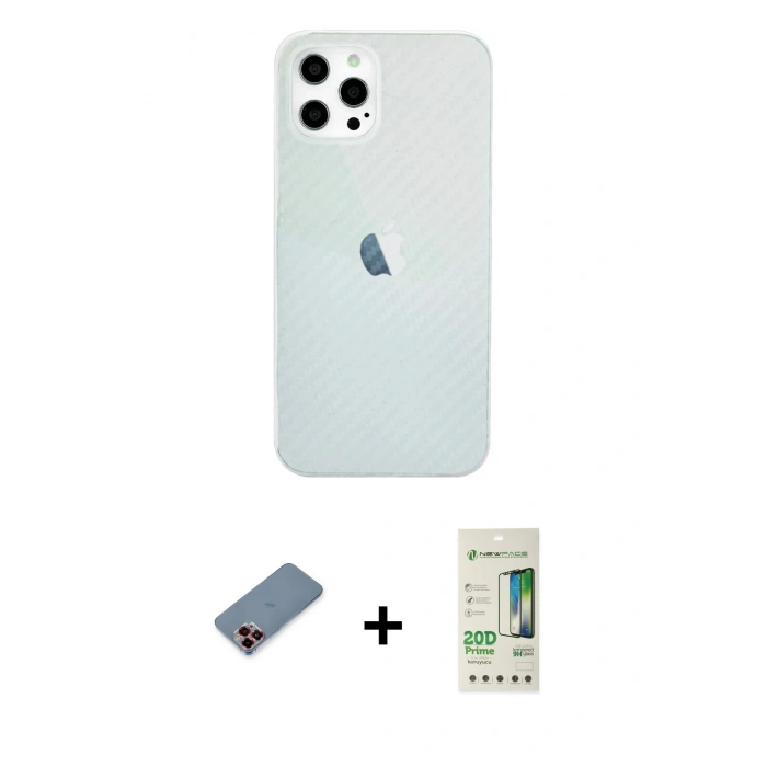 MARSİLYAN™- iPhone 12 Pro Max Kılıf Nova Çizgi - Siyah 20D Premium Cam Ekran Koruyucu + Metal Kamera Lens Koruma Cam - KI