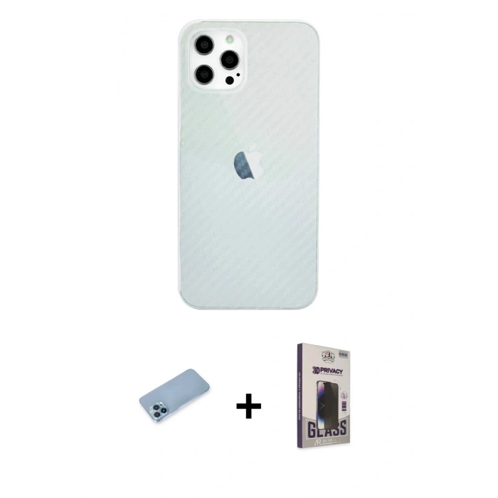 MARSİLYAN™- iPhone 12 Pro Max Kılıf Nova Çizgi - Siyah Bilvis Hayalet Cam Ekran Koruyucu + Shine Kamera Lens Koruma Cam - MI