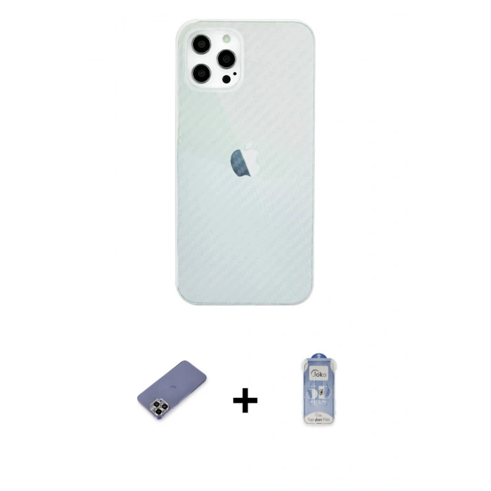MARSİLYAN™- iPhone 12 Pro Max Kılıf Nova Çizgi - Siyah Joko Magic 5D Cam + Metal Kamera Lens Koruma Cam - GD