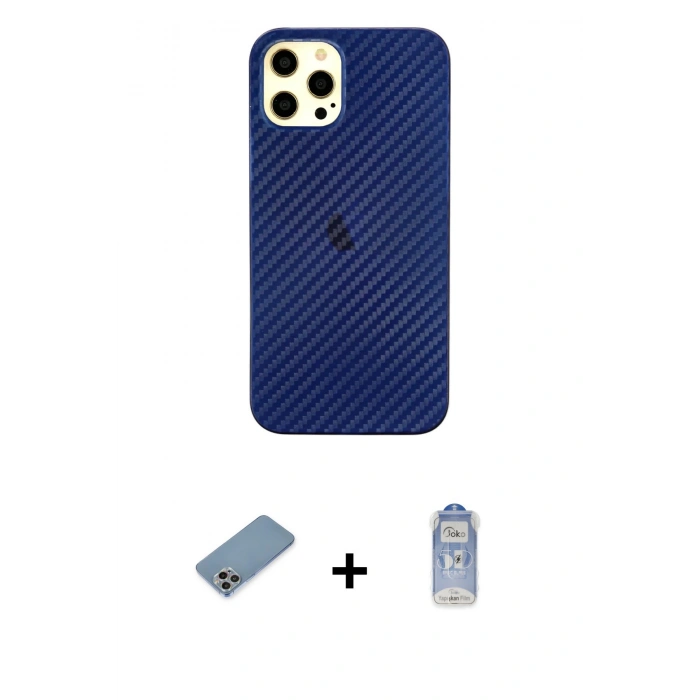MARSİLYAN™- iPhone 12 Pro Max Kılıf Nova Çizgi - Siyah Joko Magic 5D Cam + Shine Kamera Lens Koruma Cam - GI