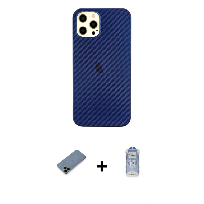 MARSİLYAN™- iPhone 12 Pro Max Kılıf Nova Çizgi - Siyah Joko Magic 5D Cam + Shine Kamera Lens Koruma Cam - SH