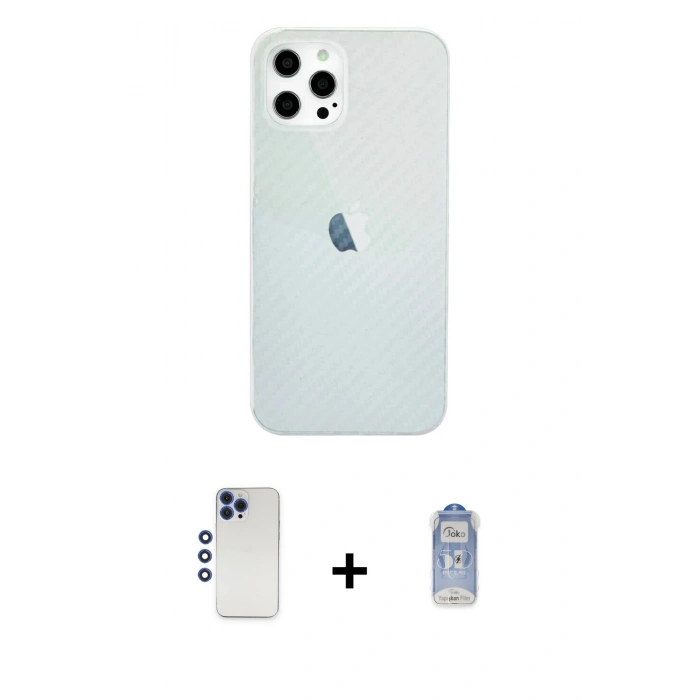 MARSİLYAN™- iPhone 12 Pro Max Kılıf Nova Çizgi - Siyah Joko Magic 5D Cam + Shine Kamera Lens - LT