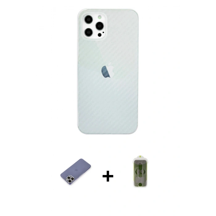 MARSİLYAN™- iPhone 12 Pro Max Kılıf Nova Çizgi - Siyah Joko Magic 5D Hayalet Cam + Metal Kamera Lens Koruma Cam - GD