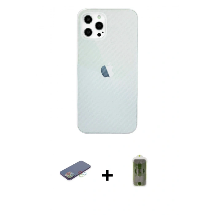MARSİLYAN™- iPhone 12 Pro Max Kılıf Nova Çizgi - Siyah Joko Magic 5D Hayalet Cam + Renkli Kamera Lens Koruma Cam - MI