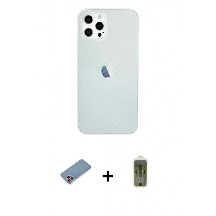MARSİLYAN™- iPhone 12 Pro Max Kılıf Nova Çizgi - Siyah Joko Magic 5D Hayalet Cam + Shine Kamera Lens Koruma Cam - PE