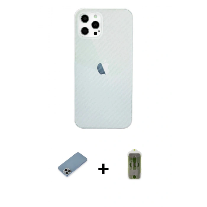 MARSİLYAN™- iPhone 12 Pro Max Kılıf Nova Çizgi - Siyah Joko Magic 5D Hayalet Cam + Shine Kamera Lens Koruma Cam - GI