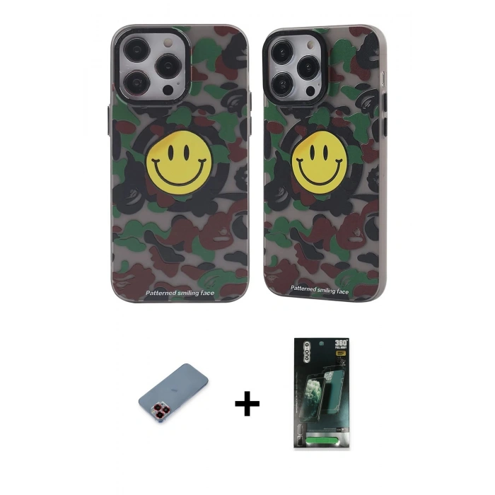 MARSİLYAN™- iPhone 12 Pro Max Kılıf Nova Doku Koleksiyonu - Şeffaf 360 Full Body Arka Koruyucu + Metal Kamera Lens Koruma Cam - KI