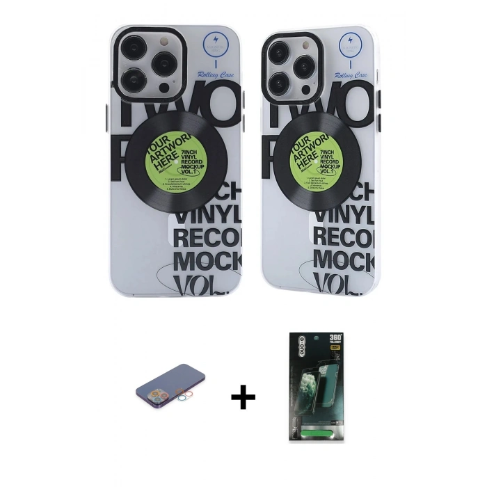 MARSİLYAN™- iPhone 12 Pro Max Kılıf Nova Doku Koleksiyonu - Şeffaf 360 Full Body Arka Koruyucu + Renkli Kamera Lens Koruma Cam - PE