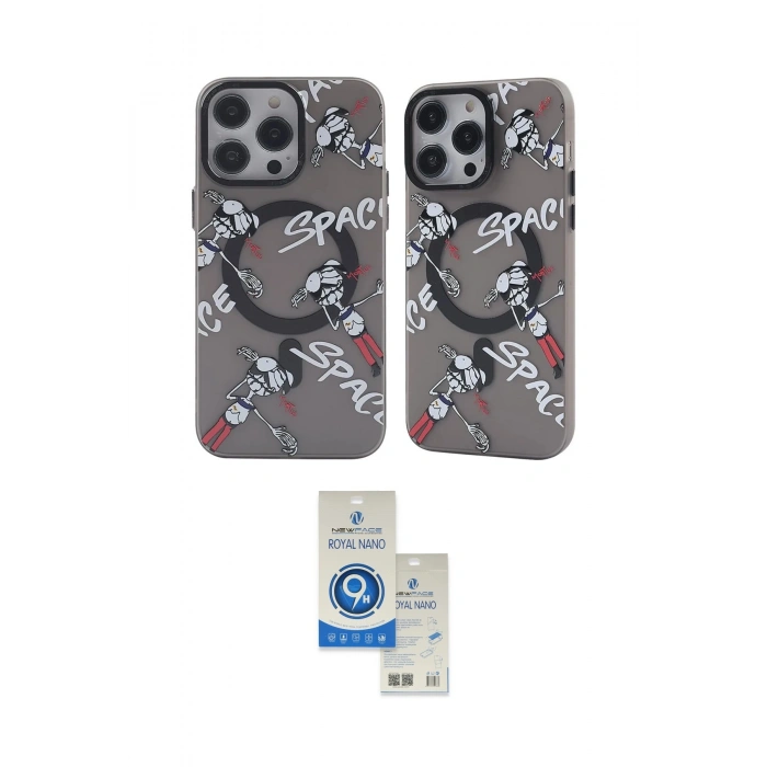MARSİLYAN™- iPhone 12 Pro Max Kılıf Nova Doku Koleksiyonu - Şeffaf Royal Nano Ekran Koruyucu