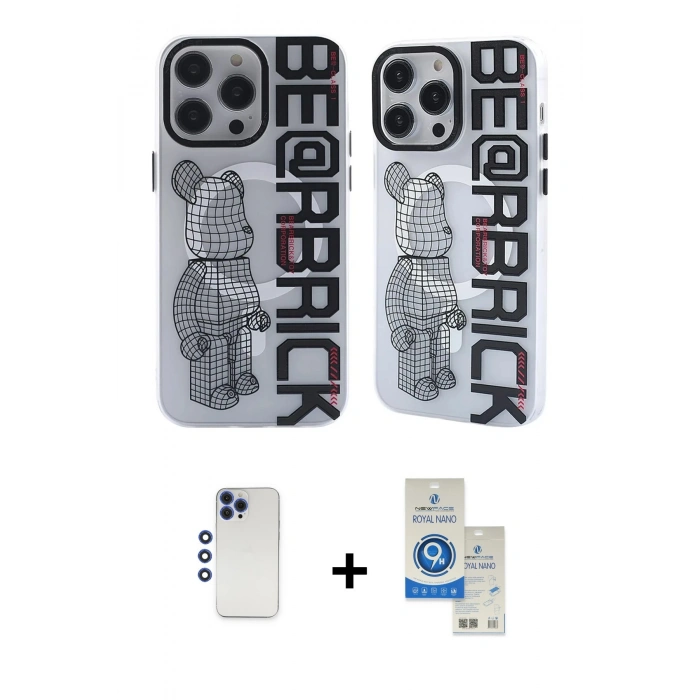 MARSİLYAN™- iPhone 12 Pro Max Kılıf Nova Doku Koleksiyonu - Şeffaf Royal Nano Ekran Koruyucu + Shine Kamera Lens - LT