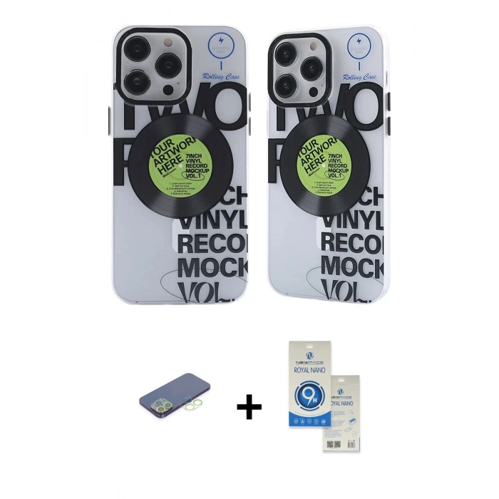MARSİLYAN™- iPhone 12 Pro Max Kılıf Nova Doku Koleksiyonu - Şeffaf Royal Nano Ekran Koruyucu + Renkli Kamera Lens Koruma Cam - YL