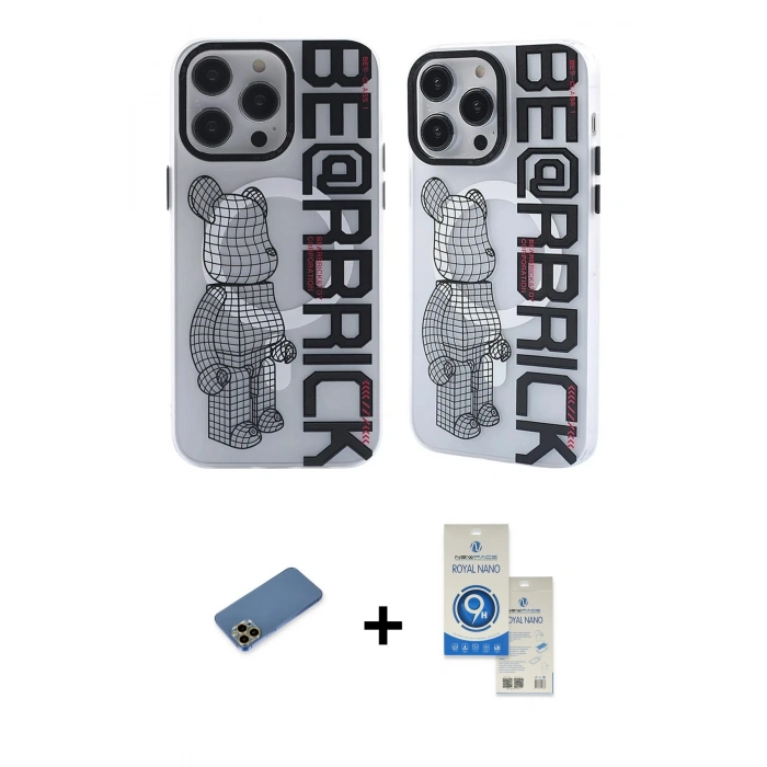 MARSİLYAN™- iPhone 12 Pro Max Kılıf Nova Doku Koleksiyonu - Şeffaf Royal Nano Ekran Koruyucu + Shine Kamera Lens Koruma Cam - GD