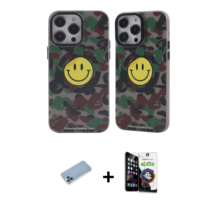 MARSİLYAN™- iPhone 12 Pro Max Kılıf Nova Doku Koleksiyonu - Şeffaf Temperli Cam Ekran Koruyucu + Shine Kamera Lens Koruma Cam - MI