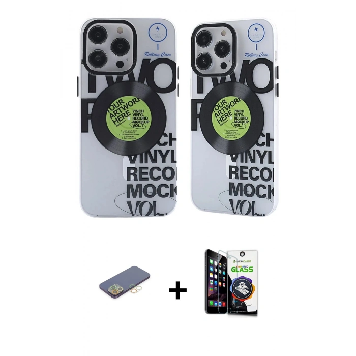 MARSİLYAN™- iPhone 12 Pro Max Kılıf Nova Doku Koleksiyonu - Şeffaf Temperli Cam Ekran Koruyucu + Renkli Kamera Lens Koruma Cam - SI