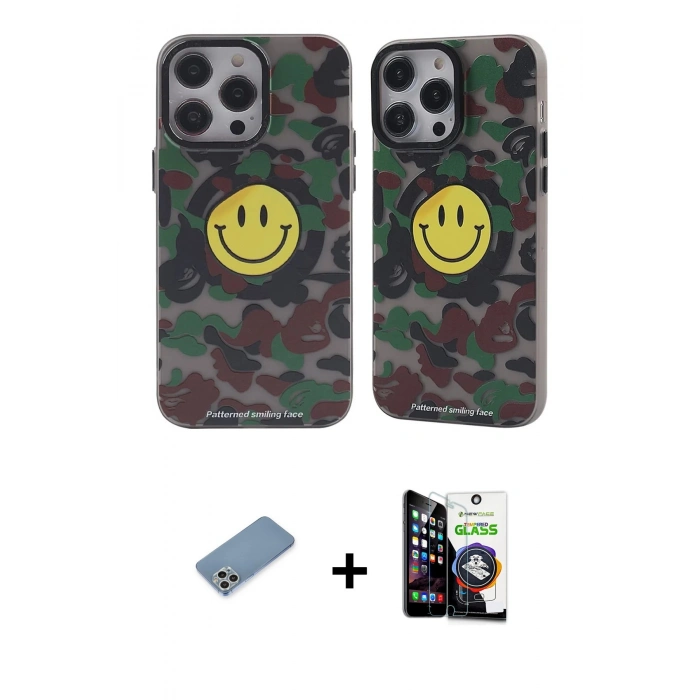 MARSİLYAN™- iPhone 12 Pro Max Kılıf Nova Doku Koleksiyonu - Şeffaf Temperli Cam Ekran Koruyucu + Shine Kamera Lens Koruma Cam - GS