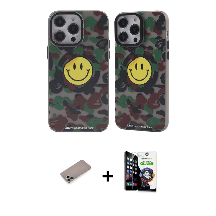 MARSİLYAN™- iPhone 12 Pro Max Kılıf Nova Doku Koleksiyonu - Şeffaf Temperli Cam Ekran Koruyucu + Shine Kamera Lens Koruma Cam - SABE