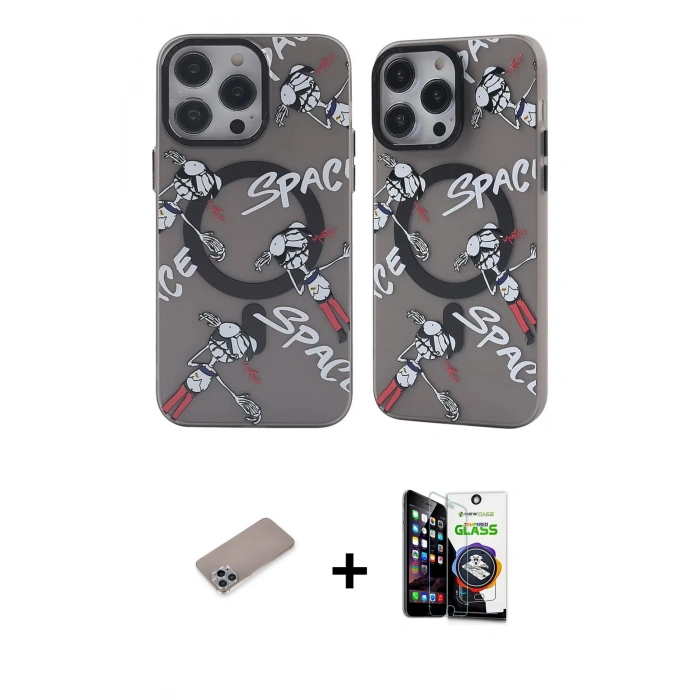 MARSİLYAN™- iPhone 12 Pro Max Kılıf Nova Doku Koleksiyonu - Şeffaf Temperli Cam Ekran Koruyucu + Shine Kamera Lens Koruma Cam - SABE