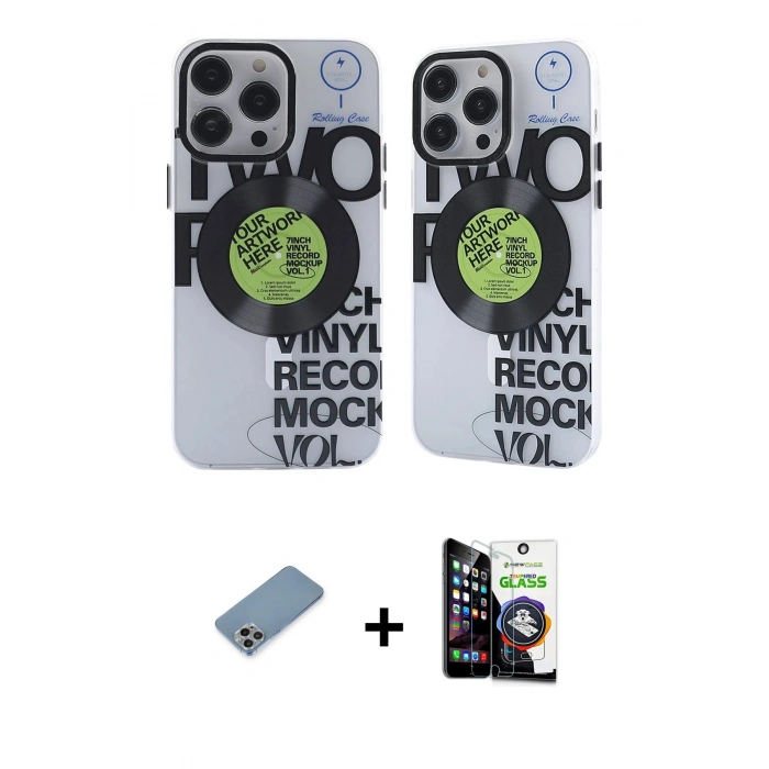 MARSİLYAN™- iPhone 12 Pro Max Kılıf Nova Doku Koleksiyonu - Şeffaf Temperli Cam Ekran Koruyucu + Shine Kamera Lens Koruma Cam - GI