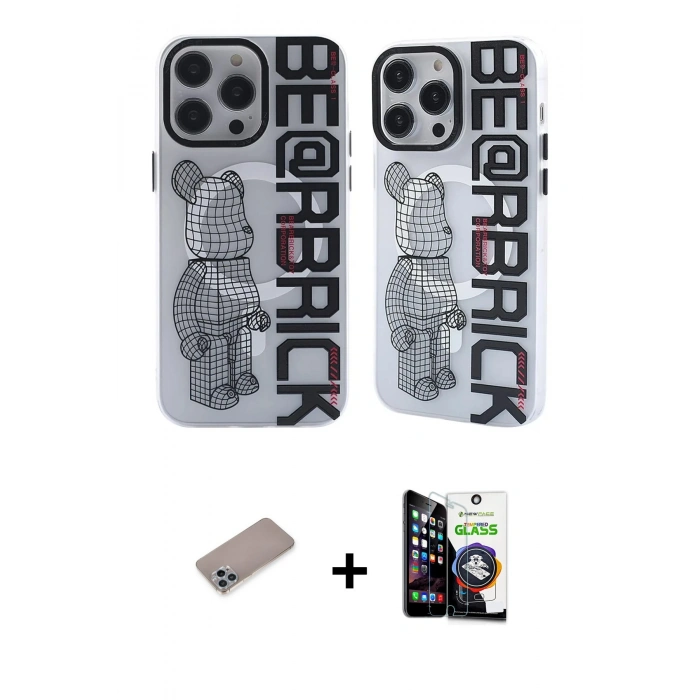 MARSİLYAN™- iPhone 12 Pro Max Kılıf Nova Doku Koleksiyonu - Şeffaf Temperli Cam Ekran Koruyucu + Shine Kamera Lens Koruma Cam - SABE