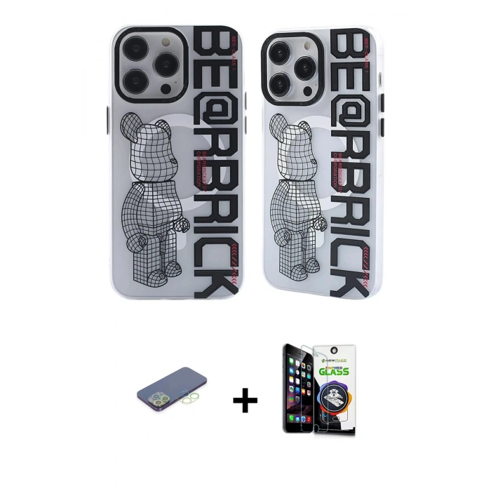 MARSİLYAN™- iPhone 12 Pro Max Kılıf Nova Doku Koleksiyonu - Şeffaf Temperli Cam Ekran Koruyucu + Renkli Kamera Lens Koruma Cam - YL