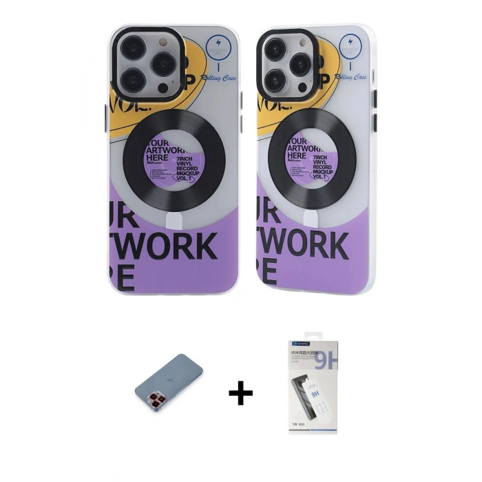 MARSİLYAN™- iPhone 12 Pro Max Kılıf Nova Doku Koleksiyonu - Şeffaf Uv Polymer Nano Ekran Koruyucu + Metal Kamera Lens Koruma Cam - KI