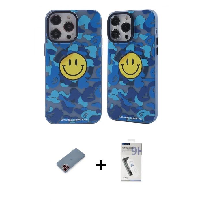 MARSİLYAN™- iPhone 12 Pro Max Kılıf Nova Doku Koleksiyonu - Şeffaf Uv Polymer Nano Ekran Koruyucu + Metal Kamera Lens Koruma Cam - KI