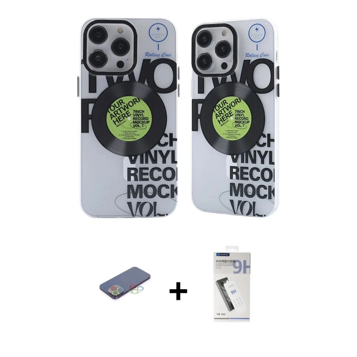 MARSİLYAN™- iPhone 12 Pro Max Kılıf Nova Doku Koleksiyonu - Şeffaf Uv Polymer Nano Ekran Koruyucu + Renkli Kamera Lens Koruma Cam - MI