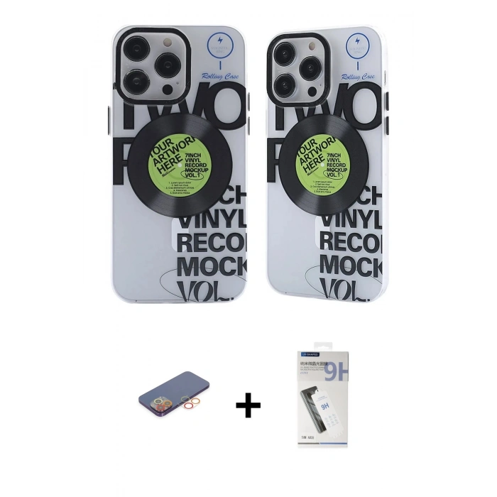 MARSİLYAN™- iPhone 12 Pro Max Kılıf Nova Doku Koleksiyonu - Şeffaf Uv Polymer Nano Ekran Koruyucu + Renkli Kamera Lens Koruma Cam - TU