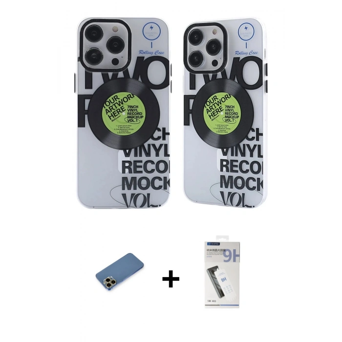 MARSİLYAN™- iPhone 12 Pro Max Kılıf Nova Doku Koleksiyonu - Şeffaf Uv Polymer Nano Ekran Koruyucu + Shine Kamera Lens Koruma Cam - GD