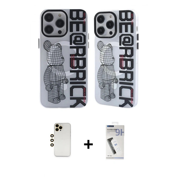 MARSİLYAN™- iPhone 12 Pro Max Kılıf Nova Doku Koleksiyonu - Şeffaf Uv Polymer Nano Ekran Koruyucu + Shine Kamera Lens - GD